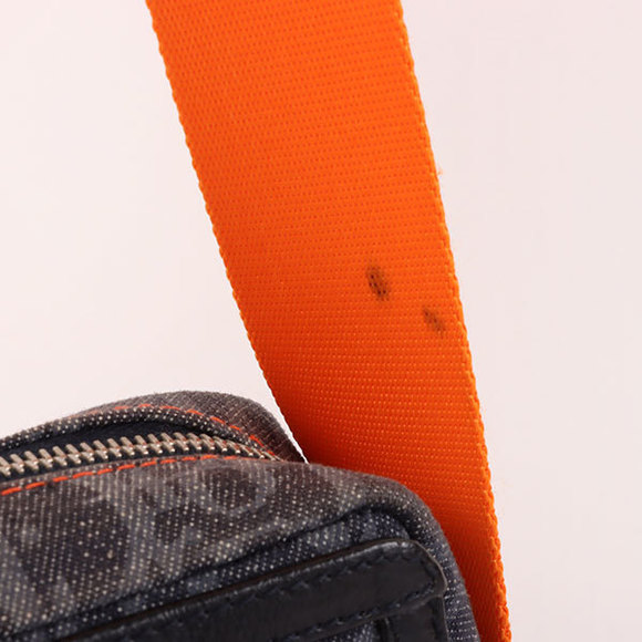 DIOR Flightline Denim Trotter Pattern Shoulder Bag Indigo/Orange - Picture 12 of 12